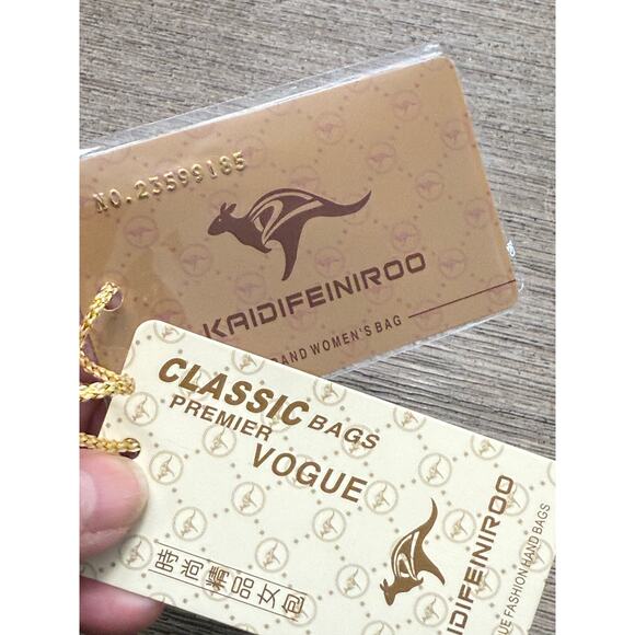 NEW Kaidifeineroo Top Handle Satchel Shoulder Handbag Bag Blue Embossed Letters - Picture 9 of 9